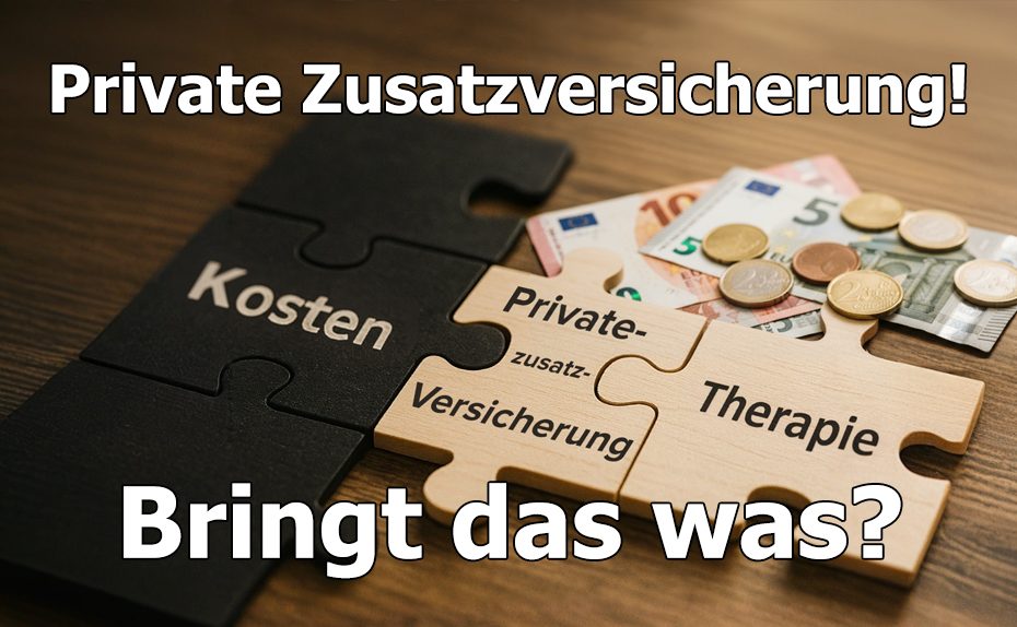 Holzpuzzle mit den Begriffen Kosten, Versicherung und Therapie – Symbol für die finanzielle Erstattung von Psychotherapie über private Zusatzversicherung für Heilpraktiker.